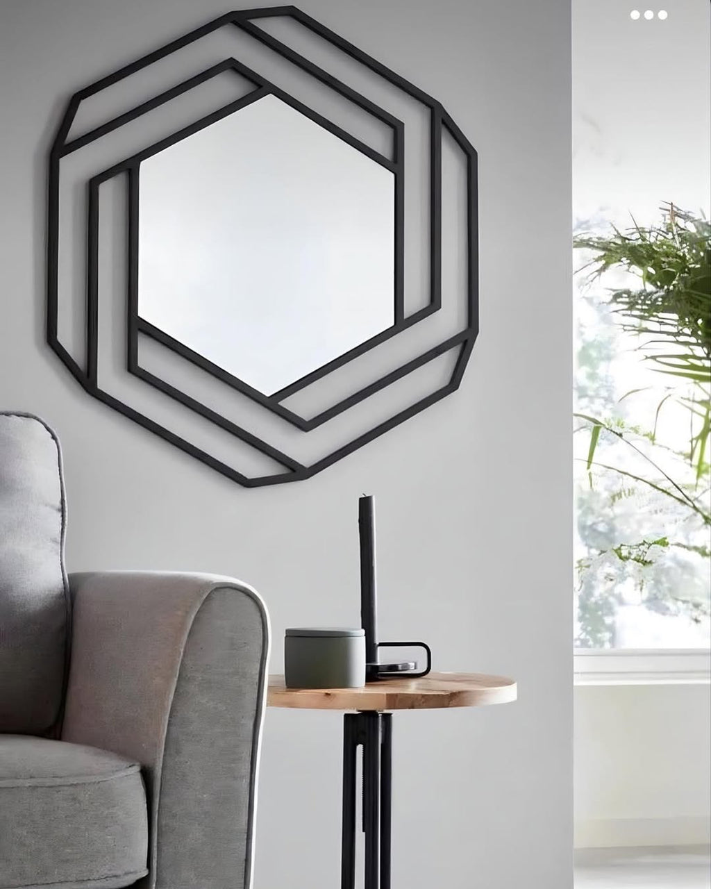 Hexagon Steel Mirror
