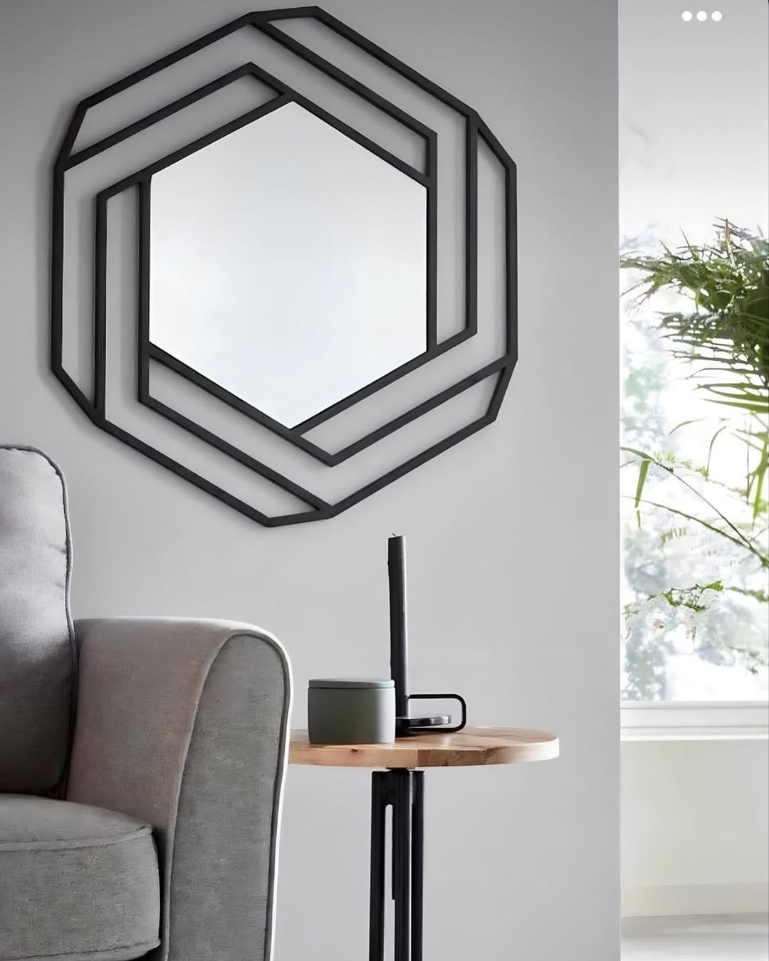 Hexagon Steel Mirror