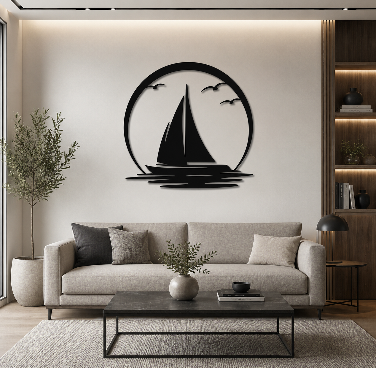 Sailboat Horizon Metal Wall Art
