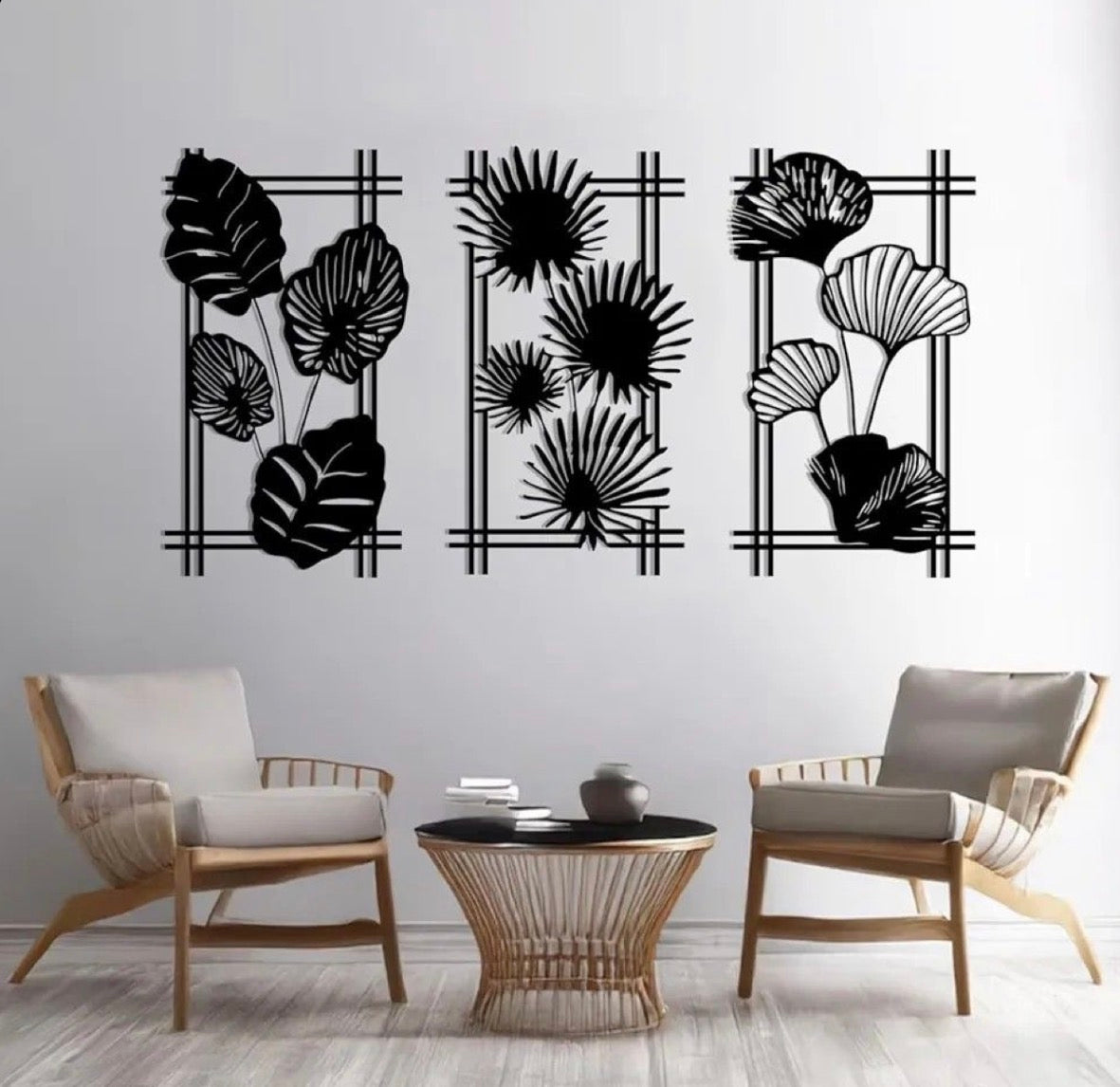 Botanical Frame Metal Wall Art Set