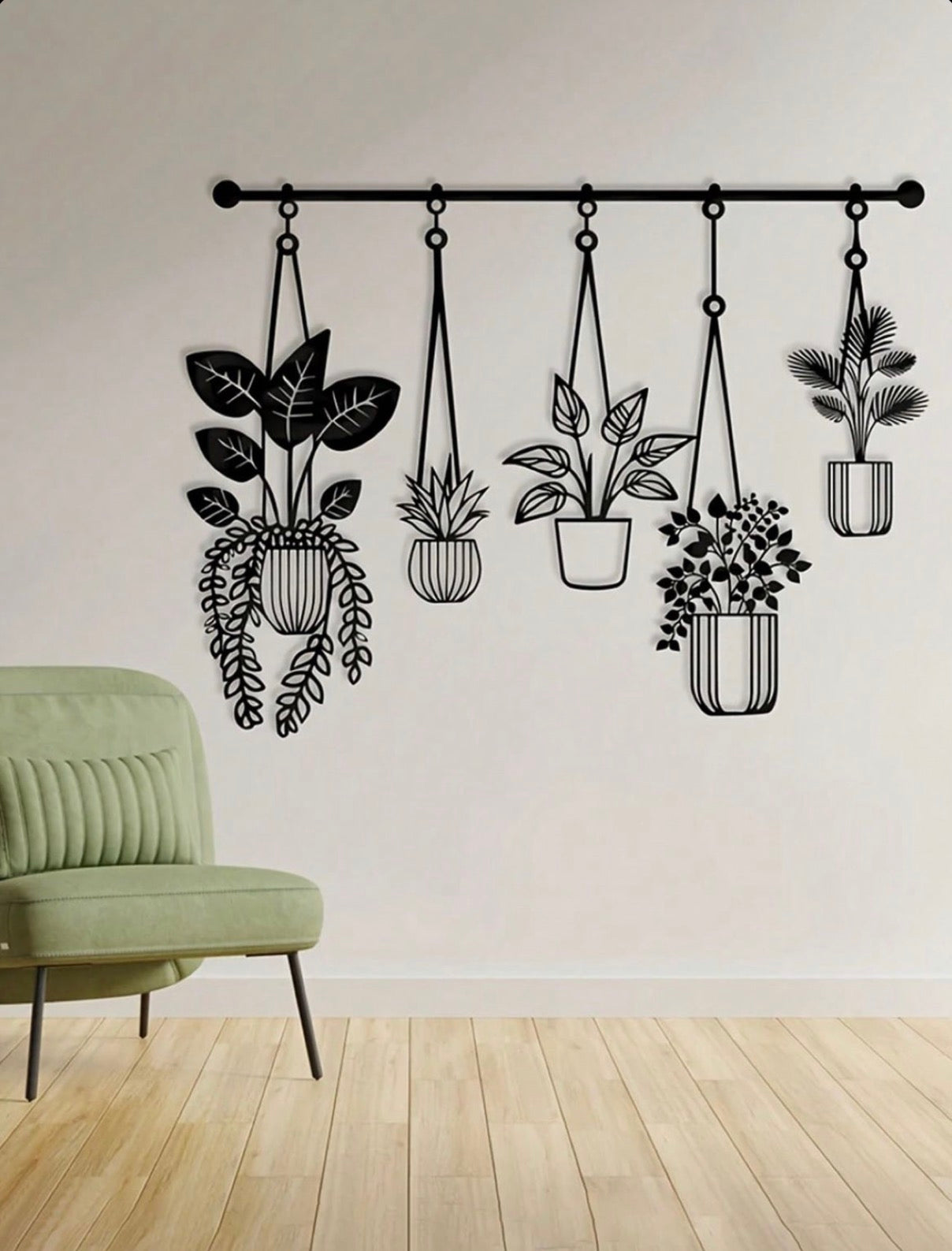 Hanging Plants Metal Wall Art