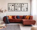 Abstract Faces Metal Wall Art Set