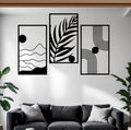 Abstract Nature &amp; Geometry Triptych Set