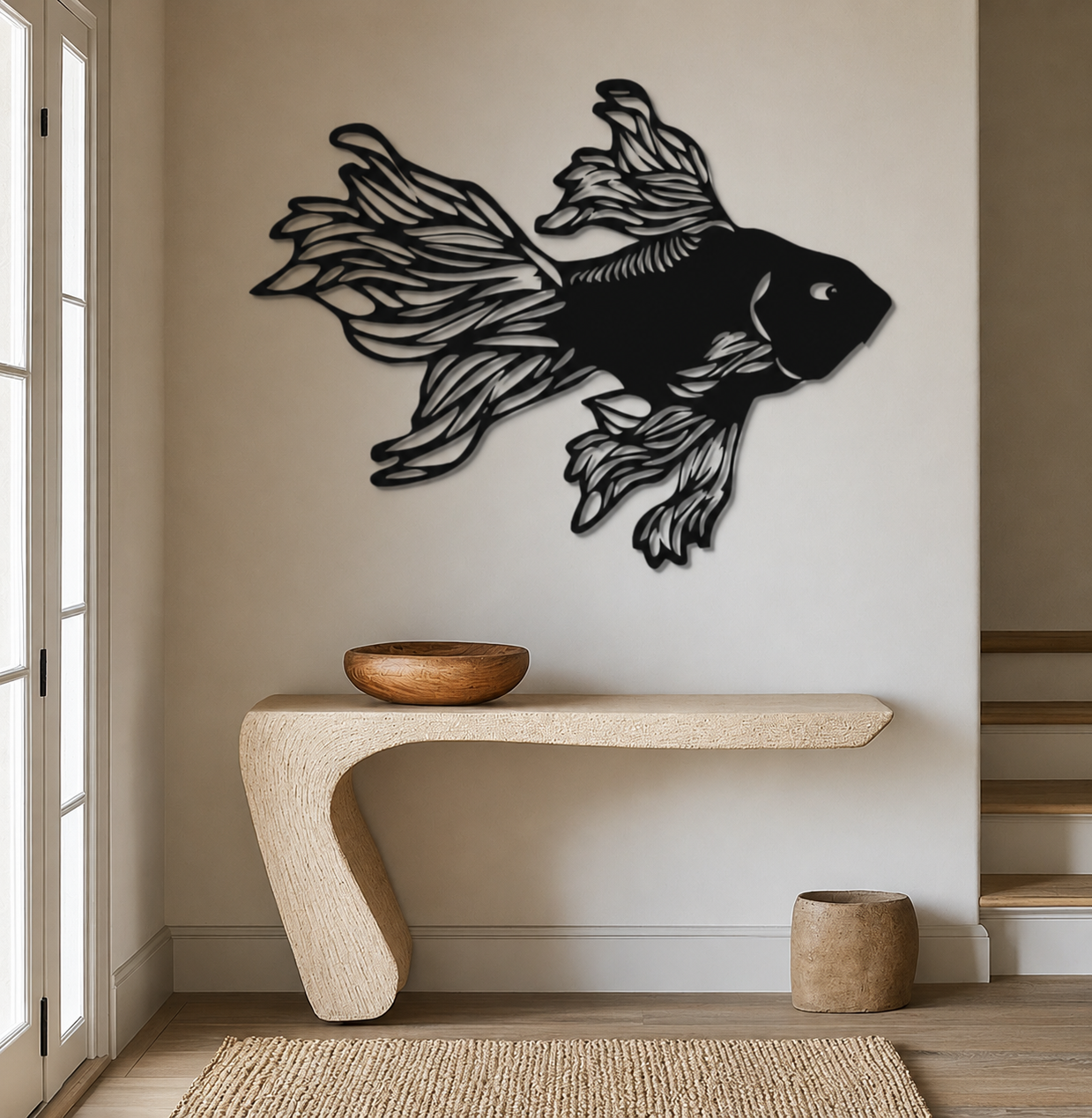 Elegant Betta Fish Metal Wall Art