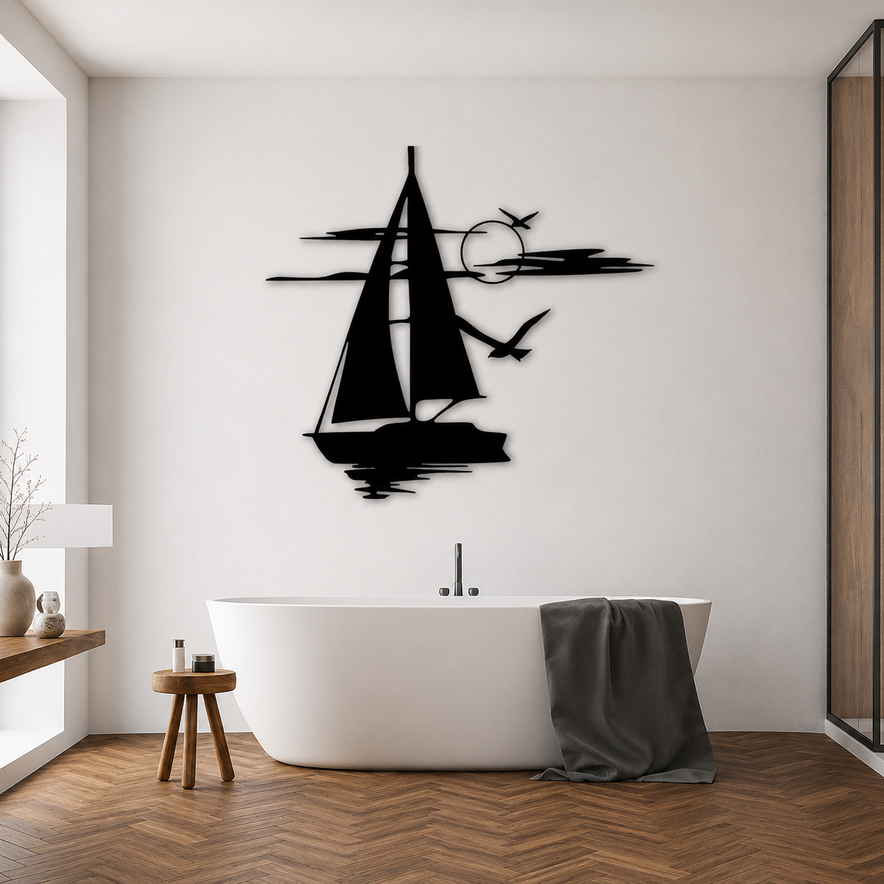 Sailboat Sunset Metal Wall Art